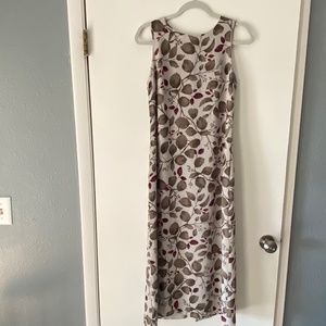 VTG Petite Sophisticate Leaf Pattern Sleeveless Maxi Dress Size 8P
